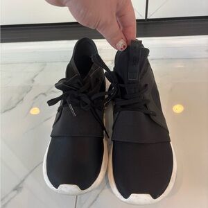 Adidas Black Slip-On Sneakers with White Outsole